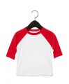 Kinder T-shirt Baseball Bella Tee 3200T White/Red
